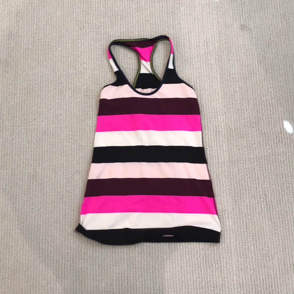 Pink Striped Lululemon Tank Top